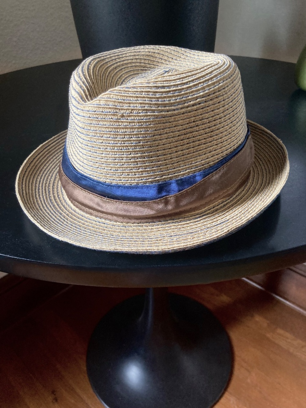 Goorin Bros Woven Fedora blue brown band Medium